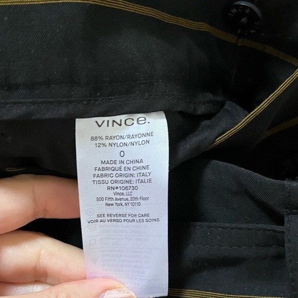 Vince High Waisted Striped Wide Leg Trouser Pants 0 - Picture 7 of 14